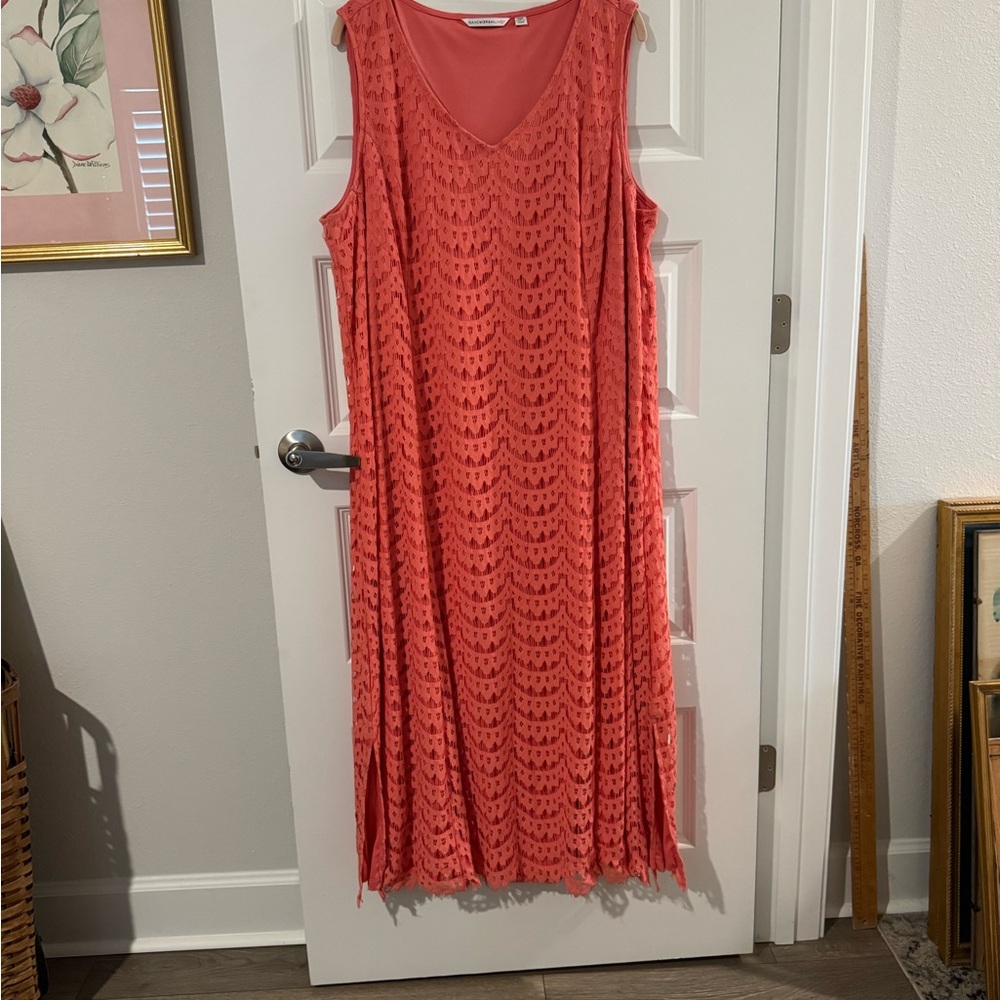 Isaac Mizrahi Coral Sleeveless Maxi Dress 3 XP